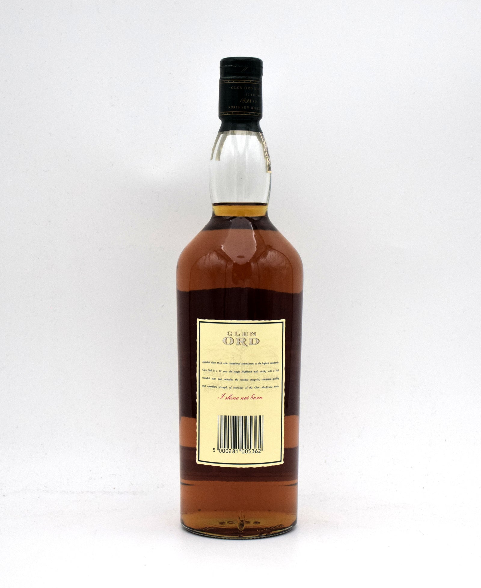 Glen Ord 12 Year 'Shine Not Burn' Single Malt Scotch (1990's