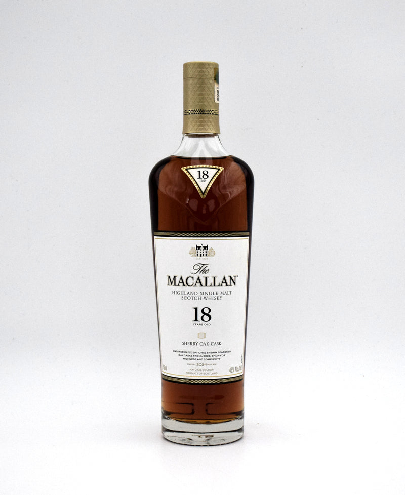 Macallan 18 Year Sherry Oak Scotch Whisky (2024 Release)