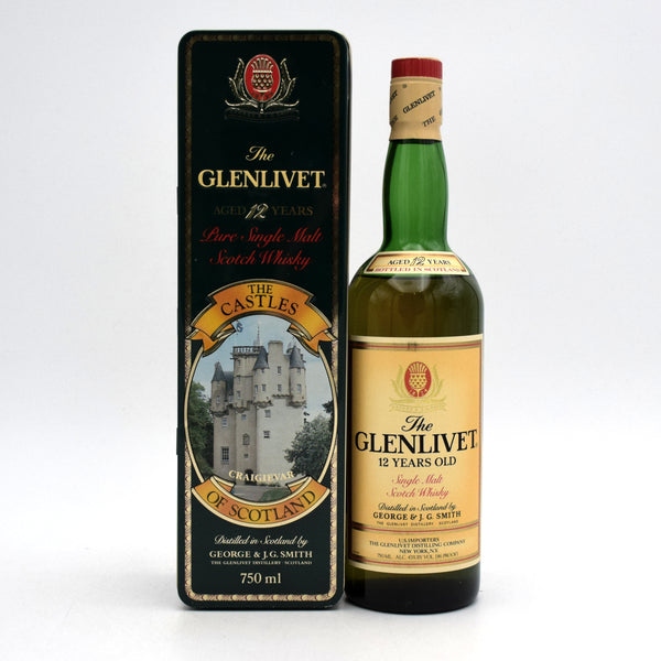 ウイスキー The Glenlivet 12 Years Old Tin Case Glenlivet 12 Year Single Malt Scotch (CRAIGIEVAR Tin Box: Castles