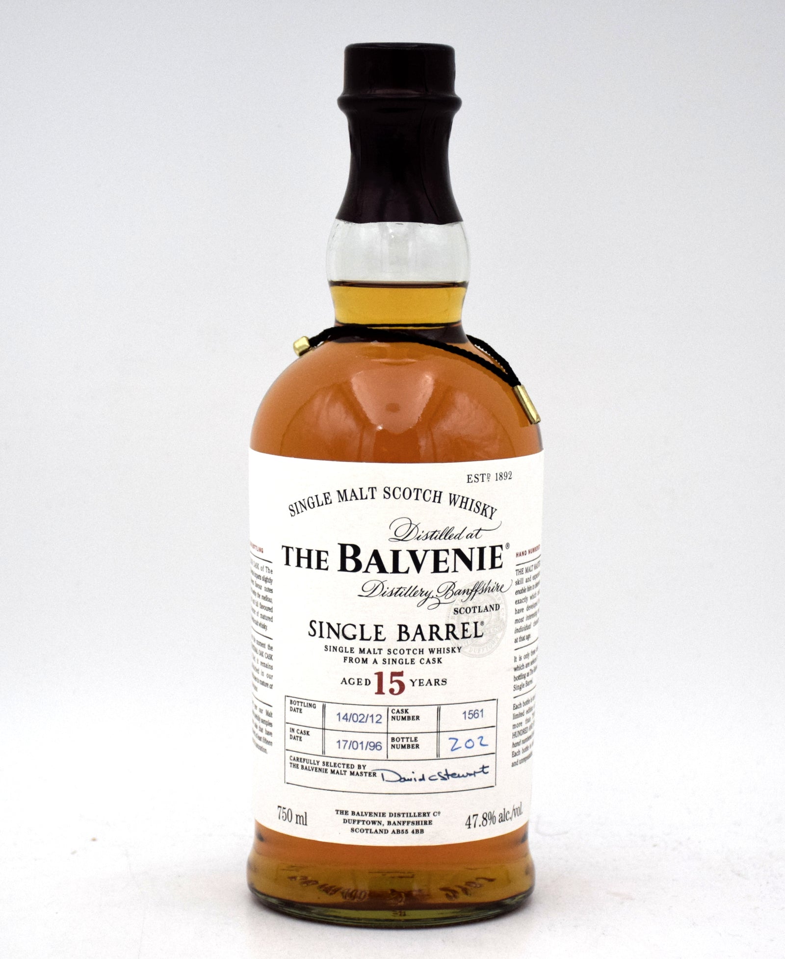 Balvenie 15 Year Single Barrel Single Malt Scotch (1996 Release