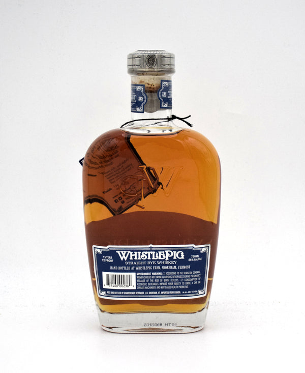 WhistlePig 15 Year Vermont Estate Oak Rye Whiskey (Older Release)