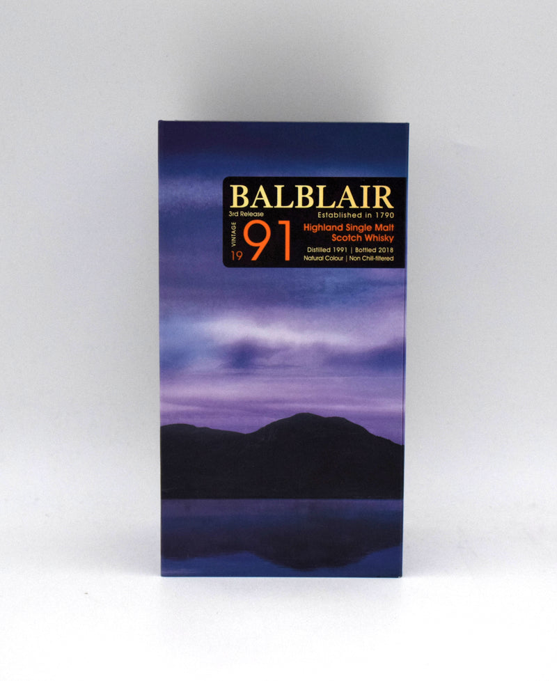 Balblair 27 Year Vintage Release Single Malt Scotch (1991 Release)