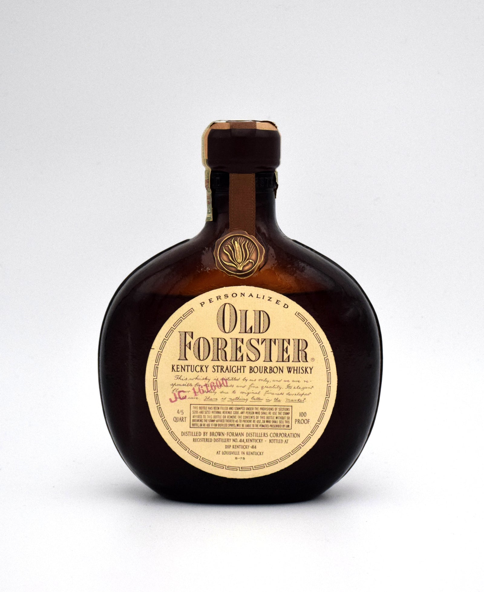 Old Forester 'Personalized' Bottled in Bond Kentucky Straight