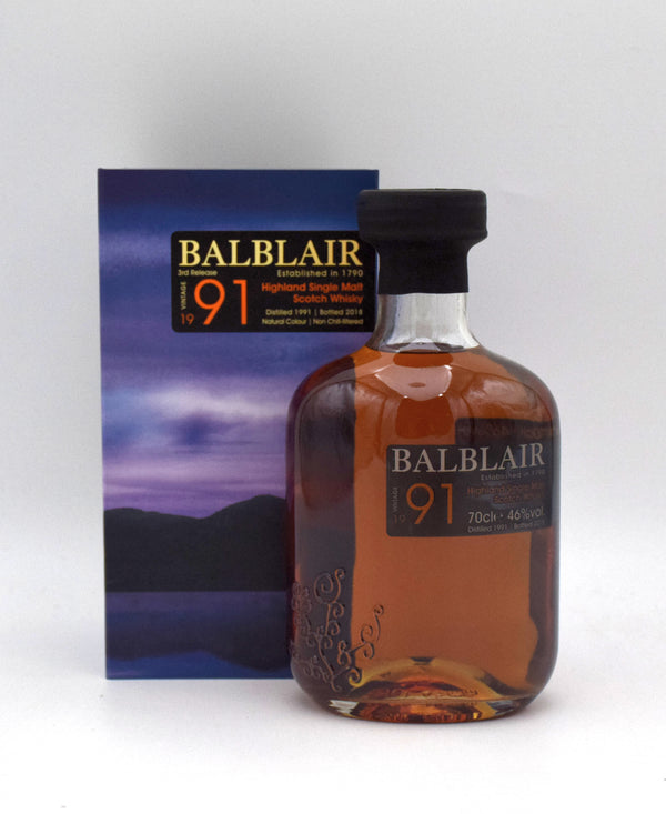 Balblair 27 Year Vintage Release Single Malt Scotch (1991 Release)