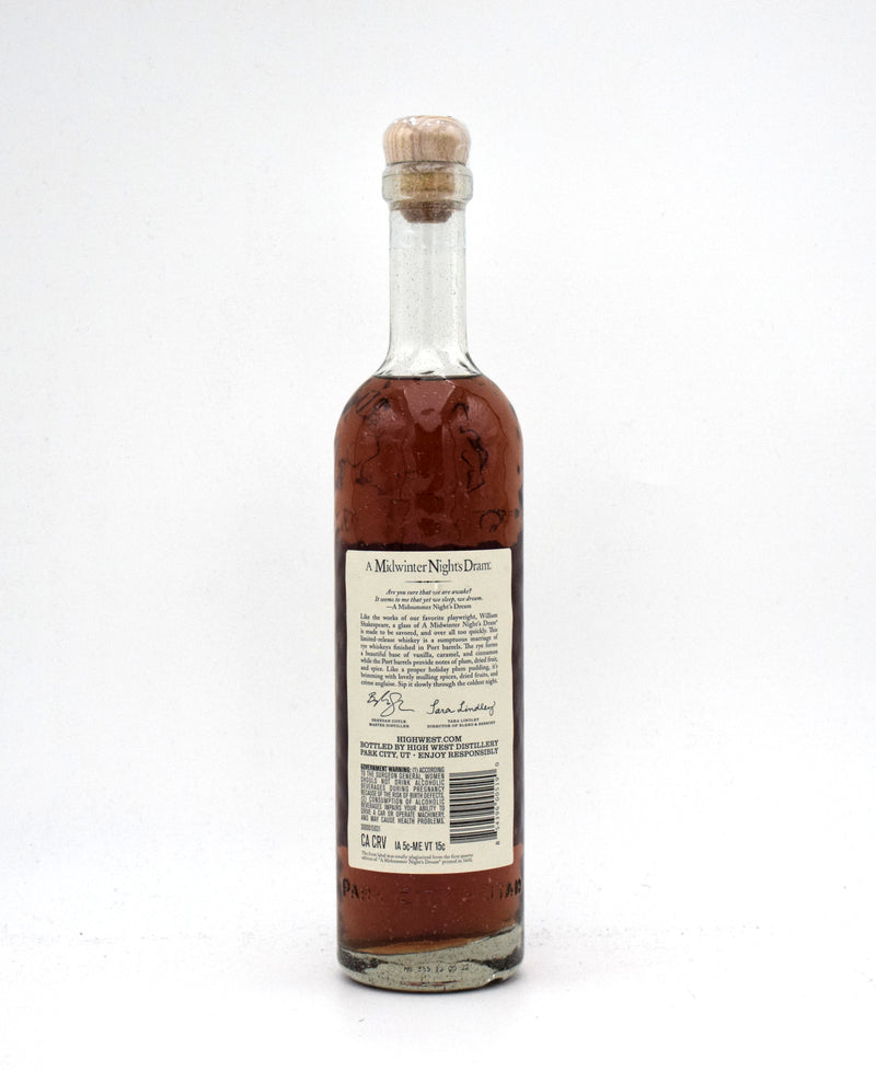 High West A Midwinter Nights Dram Rye Whiskey Act 12 Scene 4