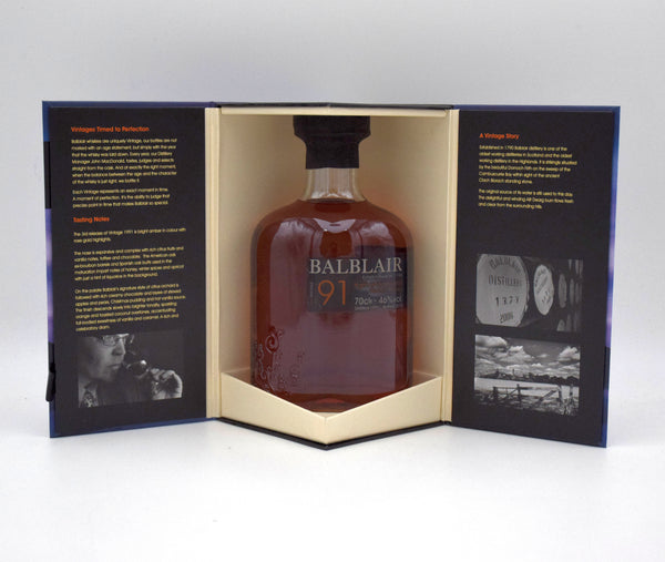 Balblair 27 Year Vintage Release Single Malt Scotch (1991 Release)