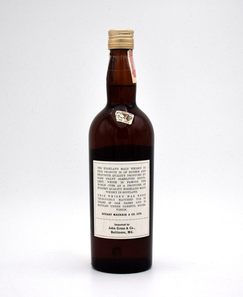 Stuart MacNair 'Glen Grant' 22 Year Single Malt Scotch (1950 Release)