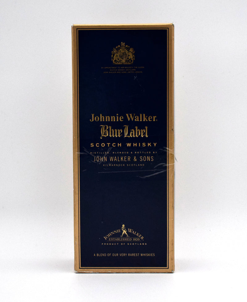 Johnnie Walker Blue Label Scotch Whisky (Older Bottling, 1L) (Blue/Tan Box)