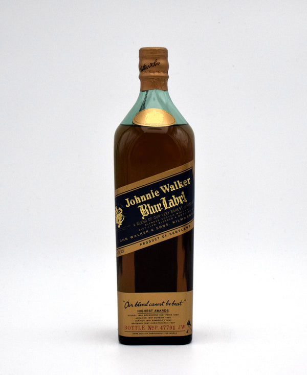 Johnnie Walker Blue Label Scotch Whisky (Older Bottling, 1L) (Blue/Tan Box)