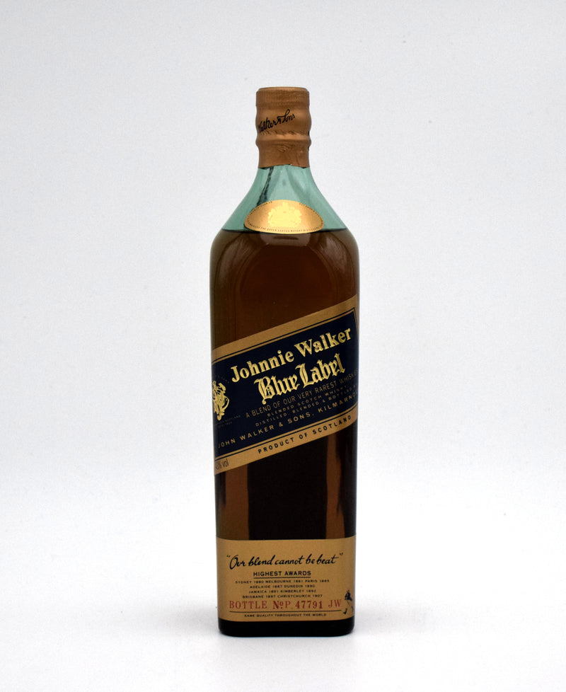 Johnnie Walker Blue Label Scotch Whisky (Older Bottling, 1L) (Blue/Tan Box)