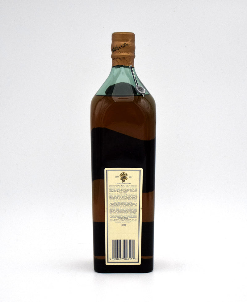 Johnnie Walker Blue Label Scotch Whisky (Older Bottling, 1L) (Blue/Tan Box)