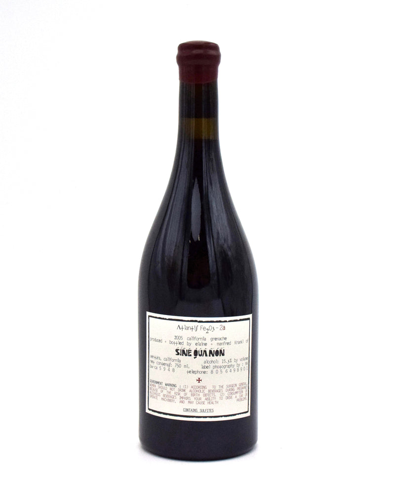 2005 Sine Qua Non Atlantis Fe203 Grenache 2a-2b-2c-2d (2a)