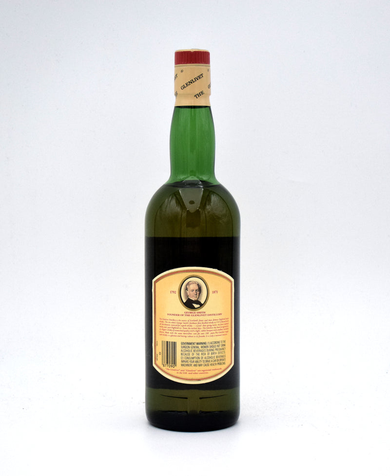 Glenlivet 12 Year Single Malt Scotch (Older Bottling, Rare Caerlaverock Tin Box: Castles Collection)