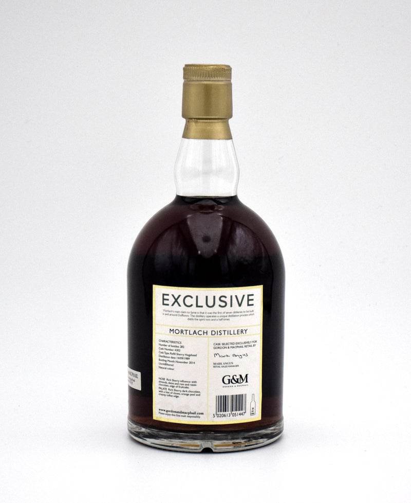 Gordon & MacPhail Exclusive 'Mortlach' Single Malt Scotch (1989 Release, Cask #4302)