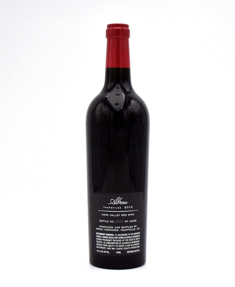 2012 Abreu Vineyard 'Thorevilos' Cabernet Sauvignon (Very Lightly Stained Label)