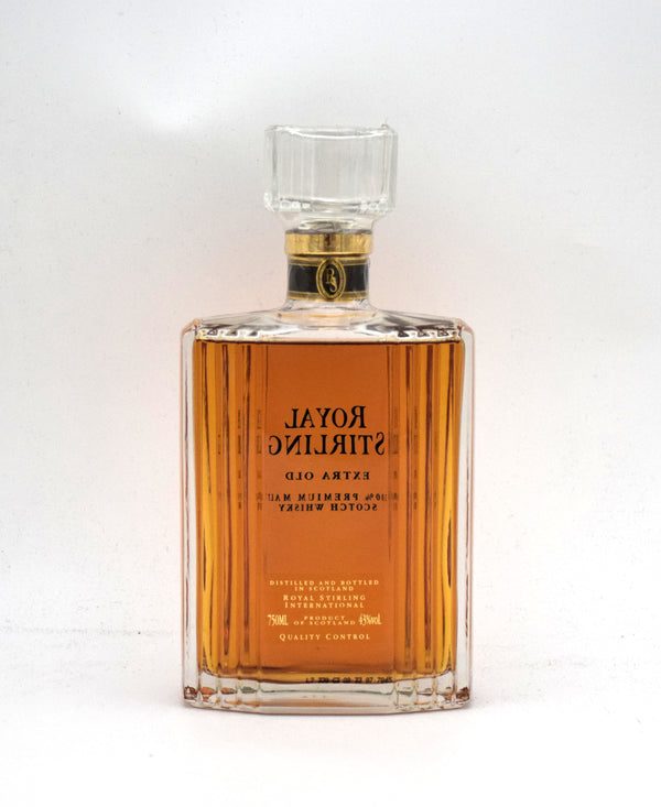 Royal Stirling Extra Old Premium Malt Scotch (Crystal Decanter - 22 Carat Gold)