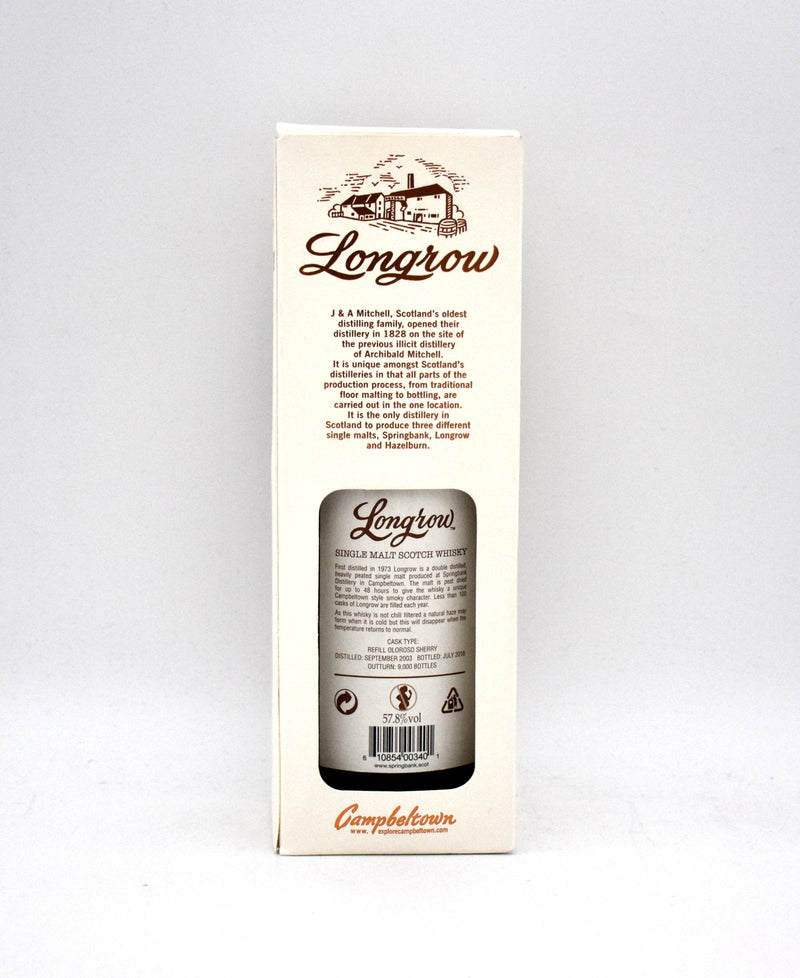 Longrow Sherry Cask Matured 14 Year Peated Single Malt Scotch (2003 Release)