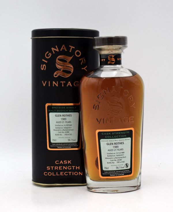 Signatory Vintage 'Glenrothes' 21 Year Single Malt Scotch (1989 Release)