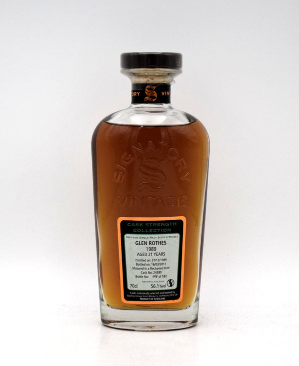 Signatory Vintage 'Glenrothes' 21 Year Single Malt Scotch (1989 Release)
