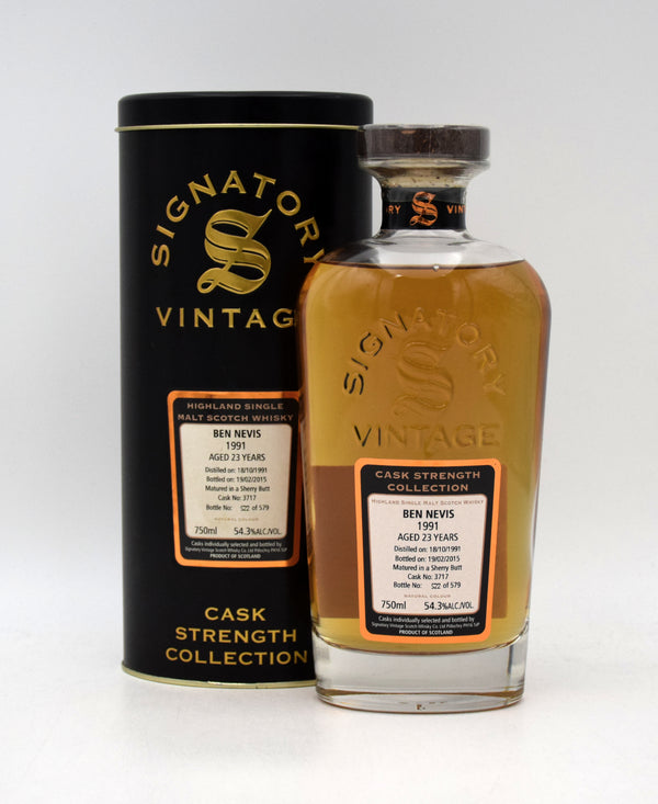 Signatory Vintage Cask Strength Collection 'Ben Nevis' 23 Year Single Malt Scotch (1991 Release)