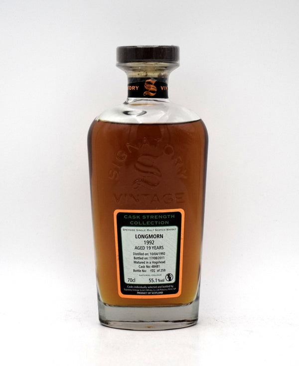 Signatory Vintage 'Longmorn' 19 Year Single Malt Scotch (1992 Release)