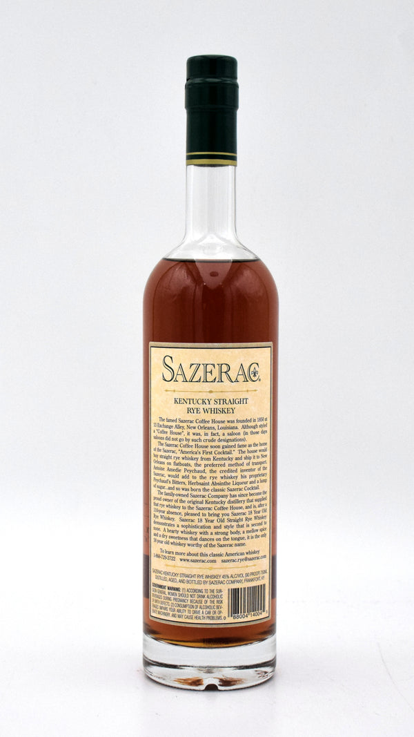 Sazerac 18 Year Rye Whiskey (2010 Release)