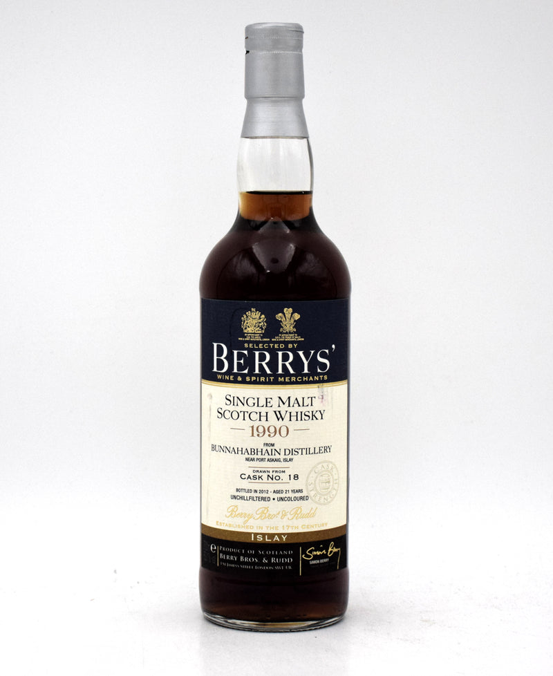 Bunnahabhain 21 Year 'Berry's Own Cask No. 18' Single Malt Scotch (1990 Release)