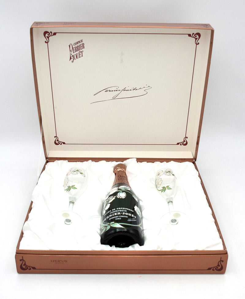 1982 Perrier-Jouet Belle Epoque - Fleur de Champagne Brut with Glasses
