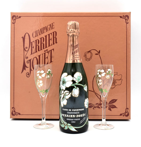 1982 Perrier-Jouet Belle Epoque - Fleur de Champagne Brut with Glasses