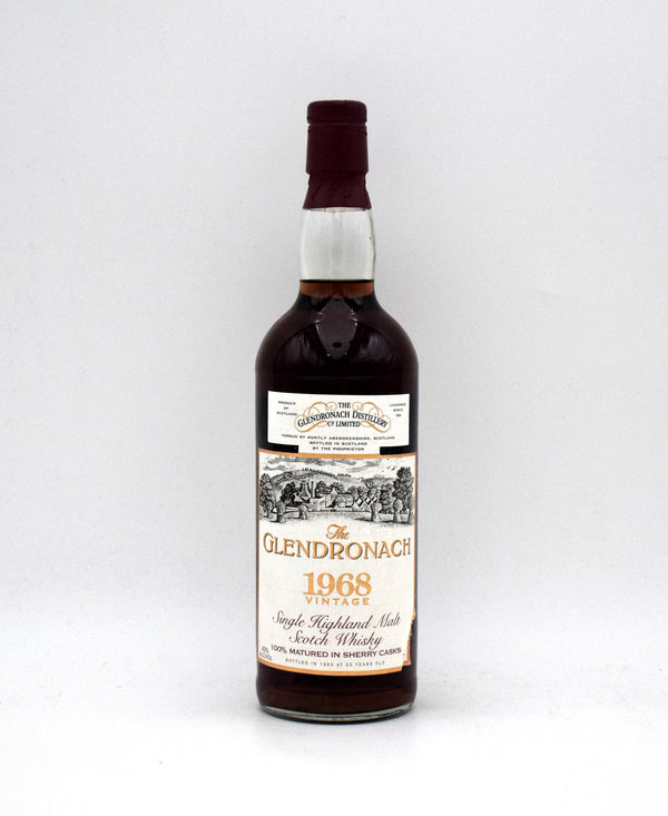 Glendronach 1968 25 Year Single Malt Scotch (No Box) (Slightly Wrinkled Label)