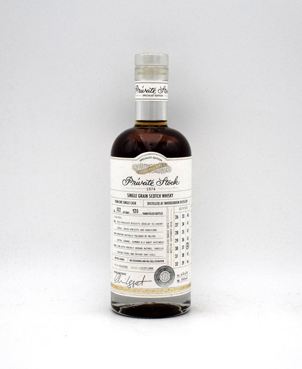 Douglas Laing Private Stock 'Invergordon' 44 Year Single Grain Scotch (1974 Release, No Box)