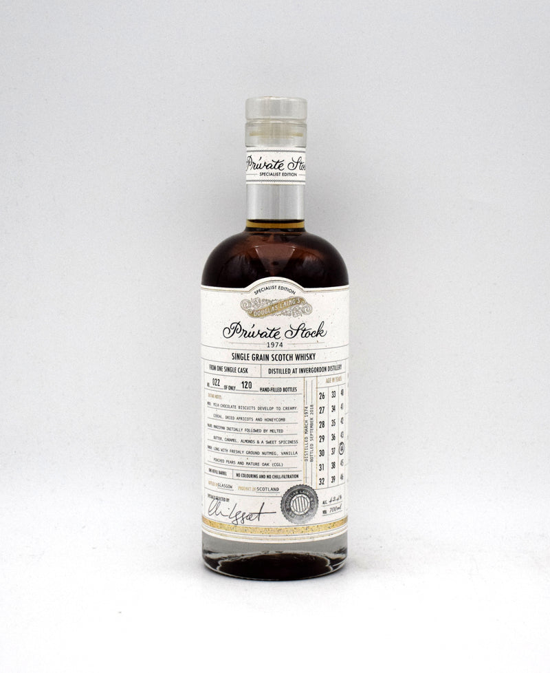 Douglas Laing Private Stock 'Invergordon' 44 Year Single Grain Scotch (1974 Release, No Box)
