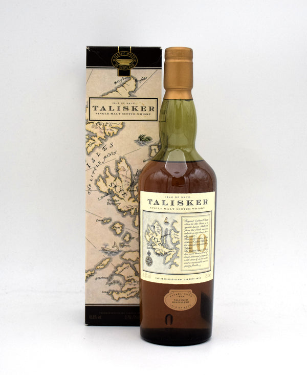 Talisker 10 Year Single Malt Scotch (1990's Bottling, Map Label)