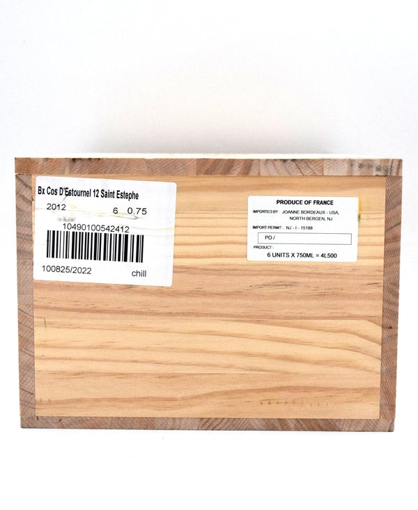2012 Chateau Cos d'Estournel (Case of 6 Bottles)