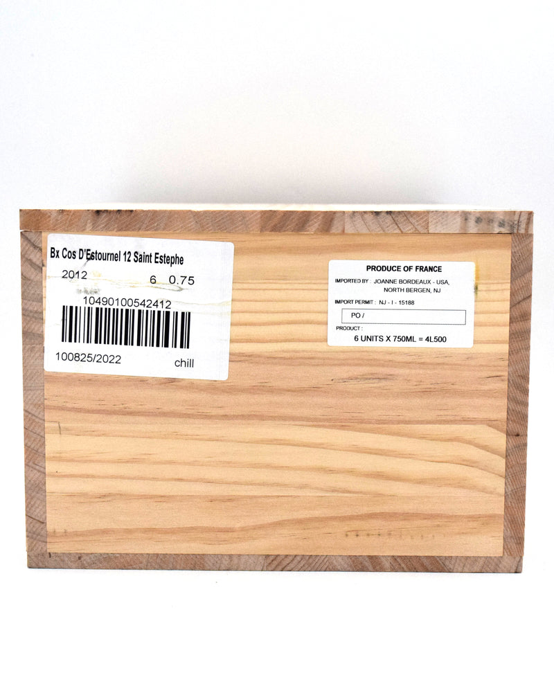 2012 Chateau Cos d'Estournel (Case of 6 Bottles)