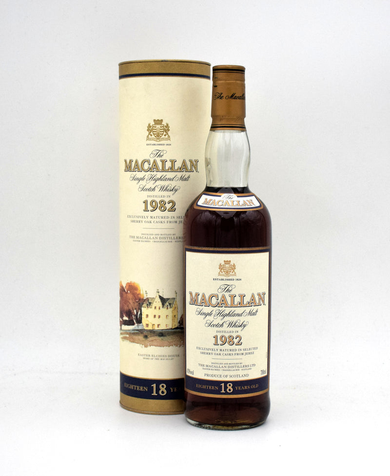 Macallan 18 Year Sherry Oak Scotch Whisky (Distilled in 1982)