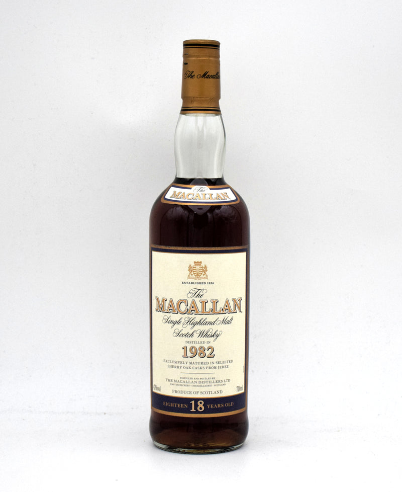 Macallan 18 Year Sherry Oak Scotch Whisky (Distilled in 1982)