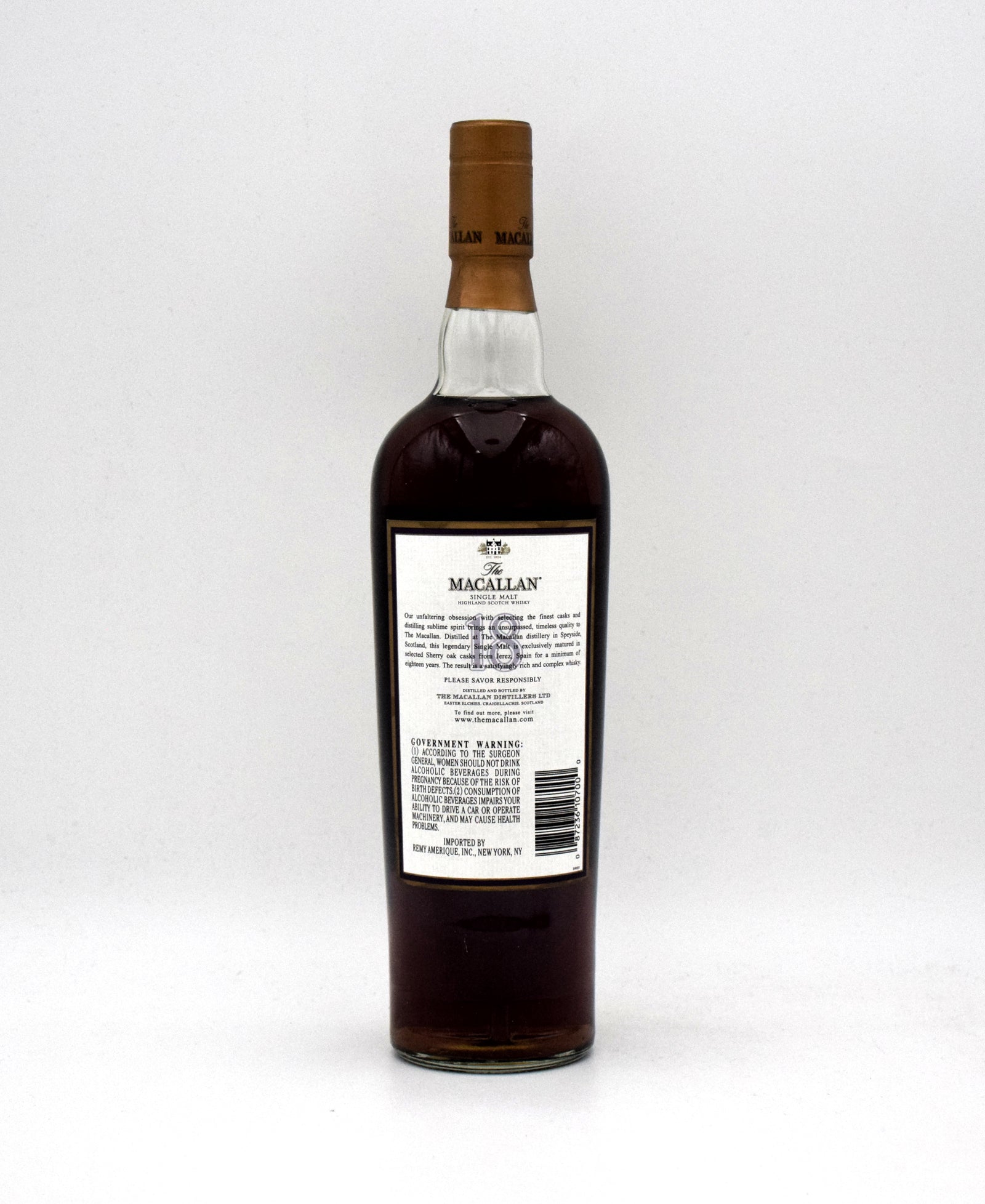 Macallan 18 Year Sherry Oak Scotch Whisky - Distilled in 1988