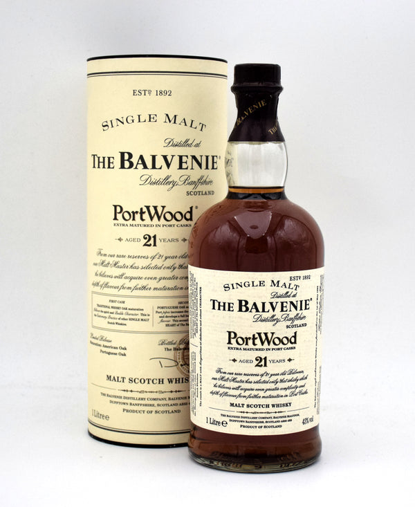 Balvenie 21 Year 'Portwood Cask' Scotch Whisky (1990's Release, 1L)