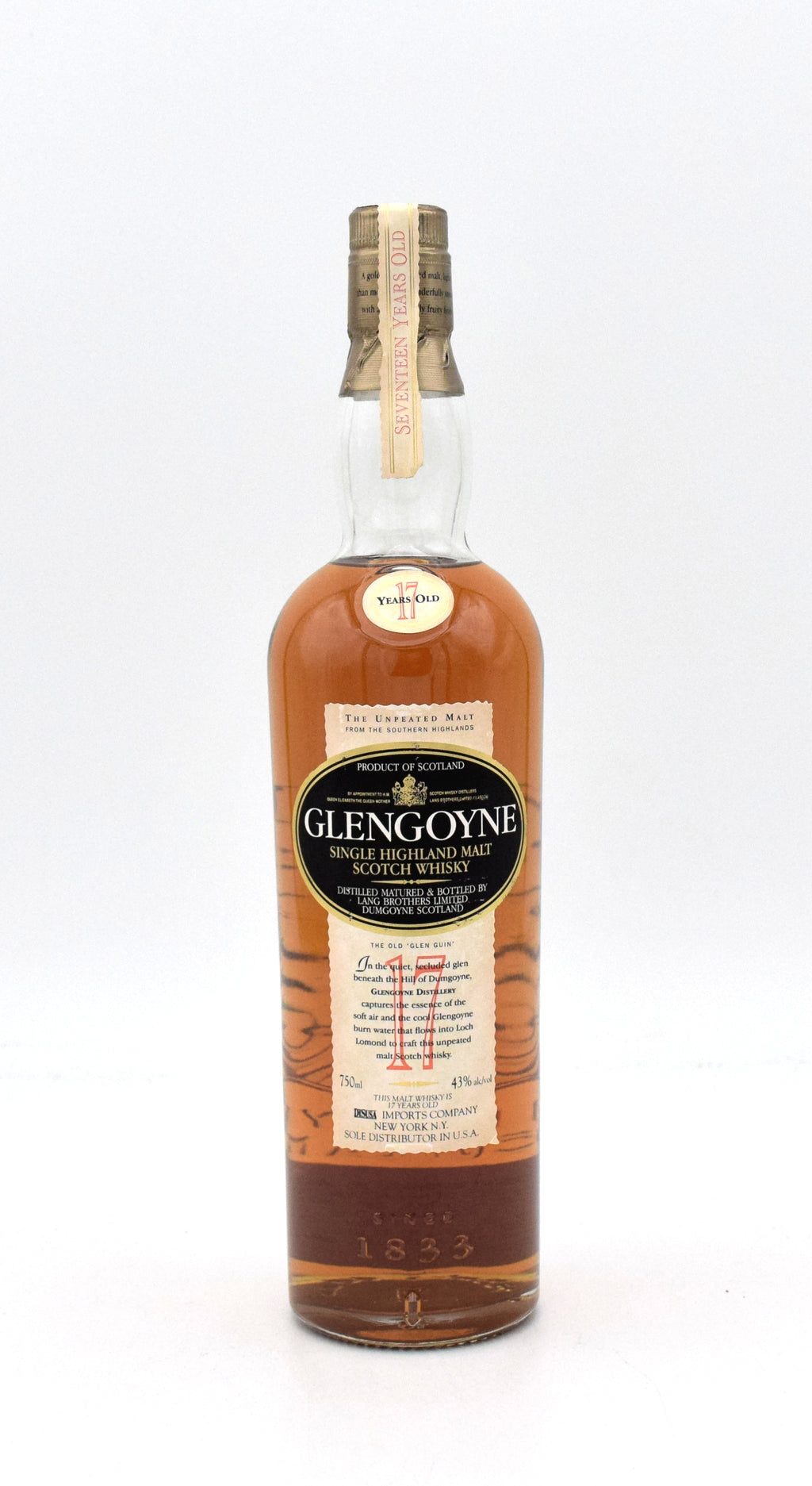 GLENGOYNE 17 Years Old スコッチウイスキー Glengoyne 17 Year Old Scotch Whiskey (1990's Release) – FineLiquors