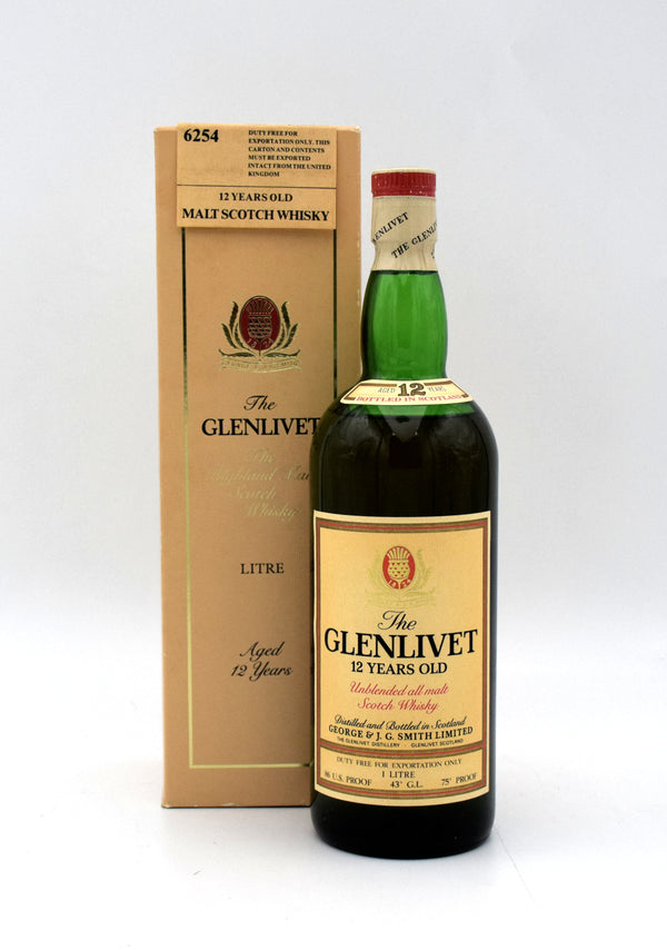 Glenlivet 12 Year Speyside Single Malt Scotch (Older Bottling, 1L)