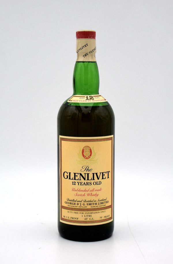 Glenlivet 12 Year Speyside Single Malt Scotch (Older Bottling, 1L)