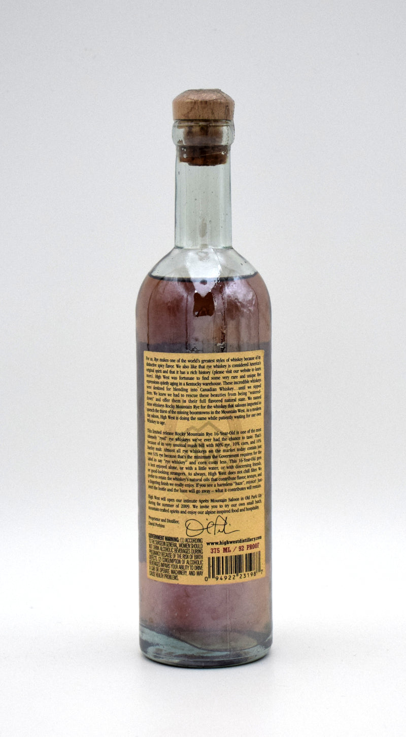 High West Rocky 'Mountain Rye Very Rare' 16 Year Batch #6 Straight Rye (375ML)