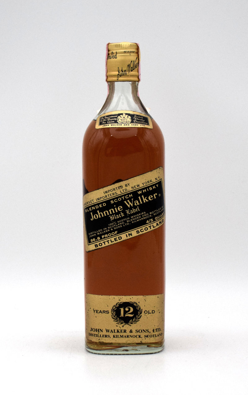 Johnnie Walker 'Black Label' 12 Year Single Malt Scotch (1970's Release)