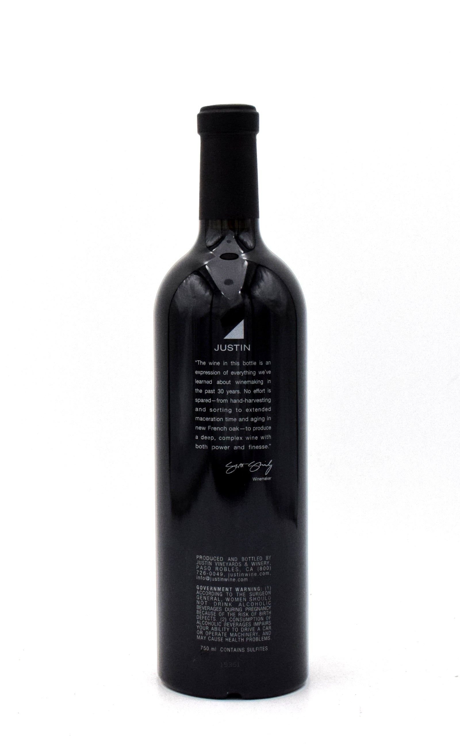 Platinum Reserve Cabernet Justin 2018 Cabernet Sauvignon Menu