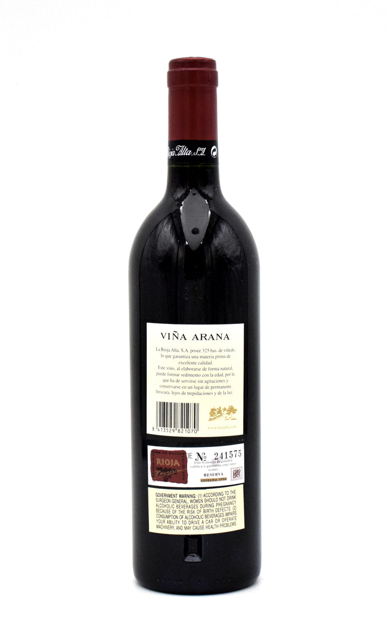 1996 La Rioja Alta S.A. Vina Arana Gran Reserva