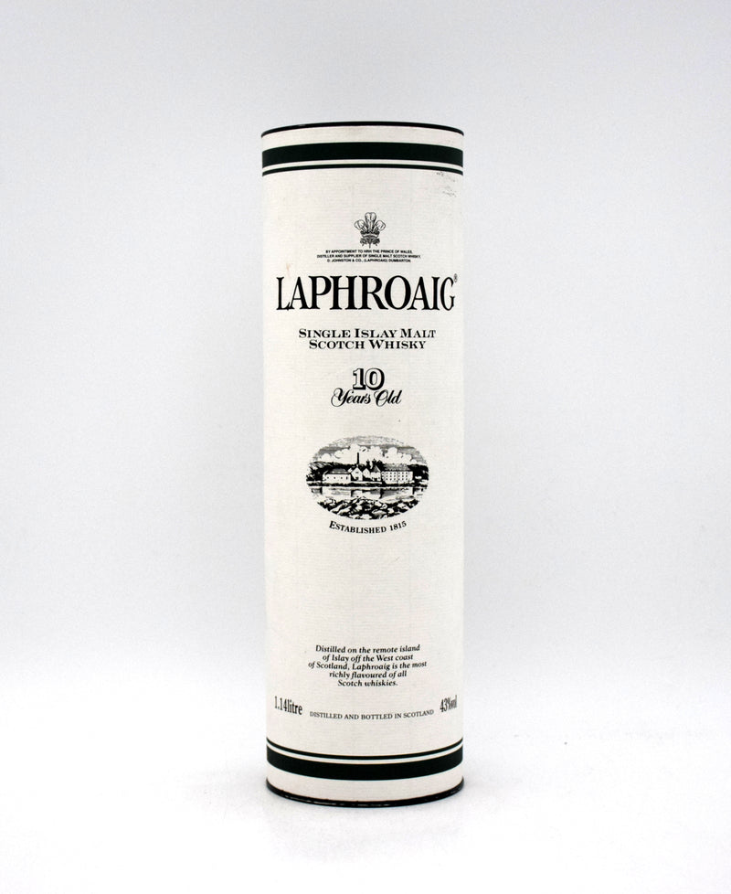 Laphroaig 10 Year 'Pre-Royal Warrant' Single Malt Scotch (1980's Bottling, 1.14 Litre)