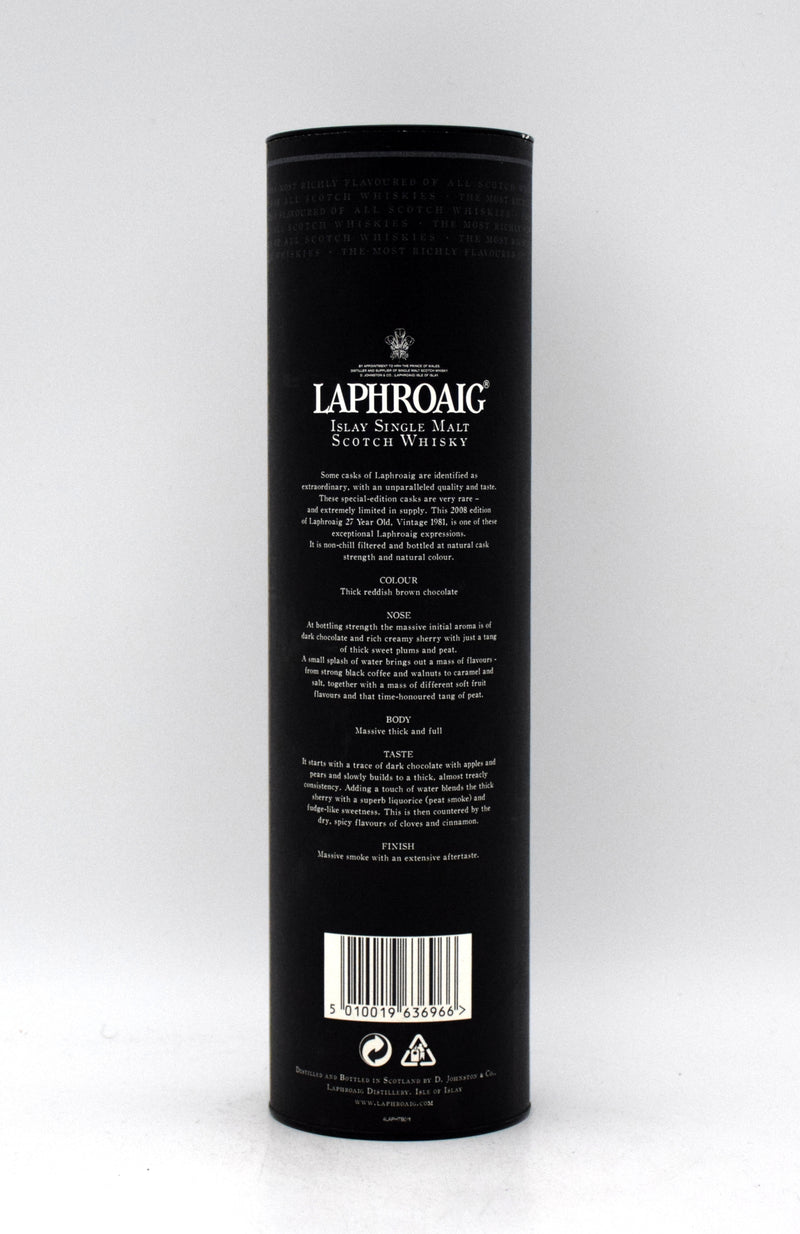 Laphroaig '1980 - 1981 Rare Edition' 27 Year Old Single Malt Scotch Whisky (1981 Release)