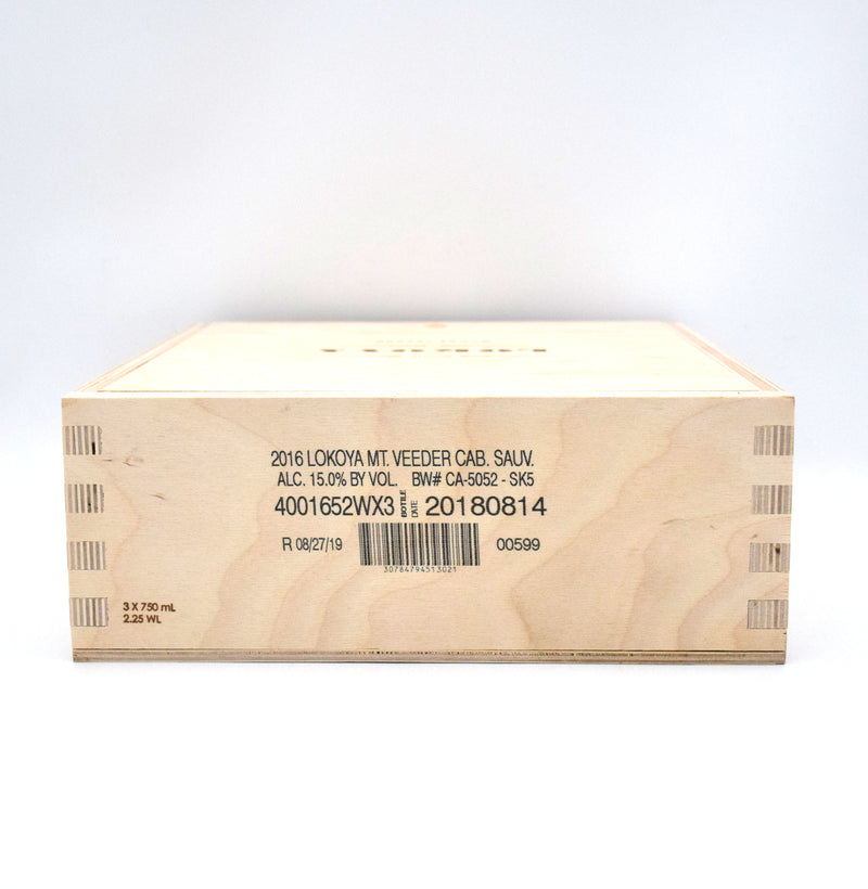 2016 Lokoya Winery Mount Veeder Cabernet Sauvignon (Case of 3 Bottles)