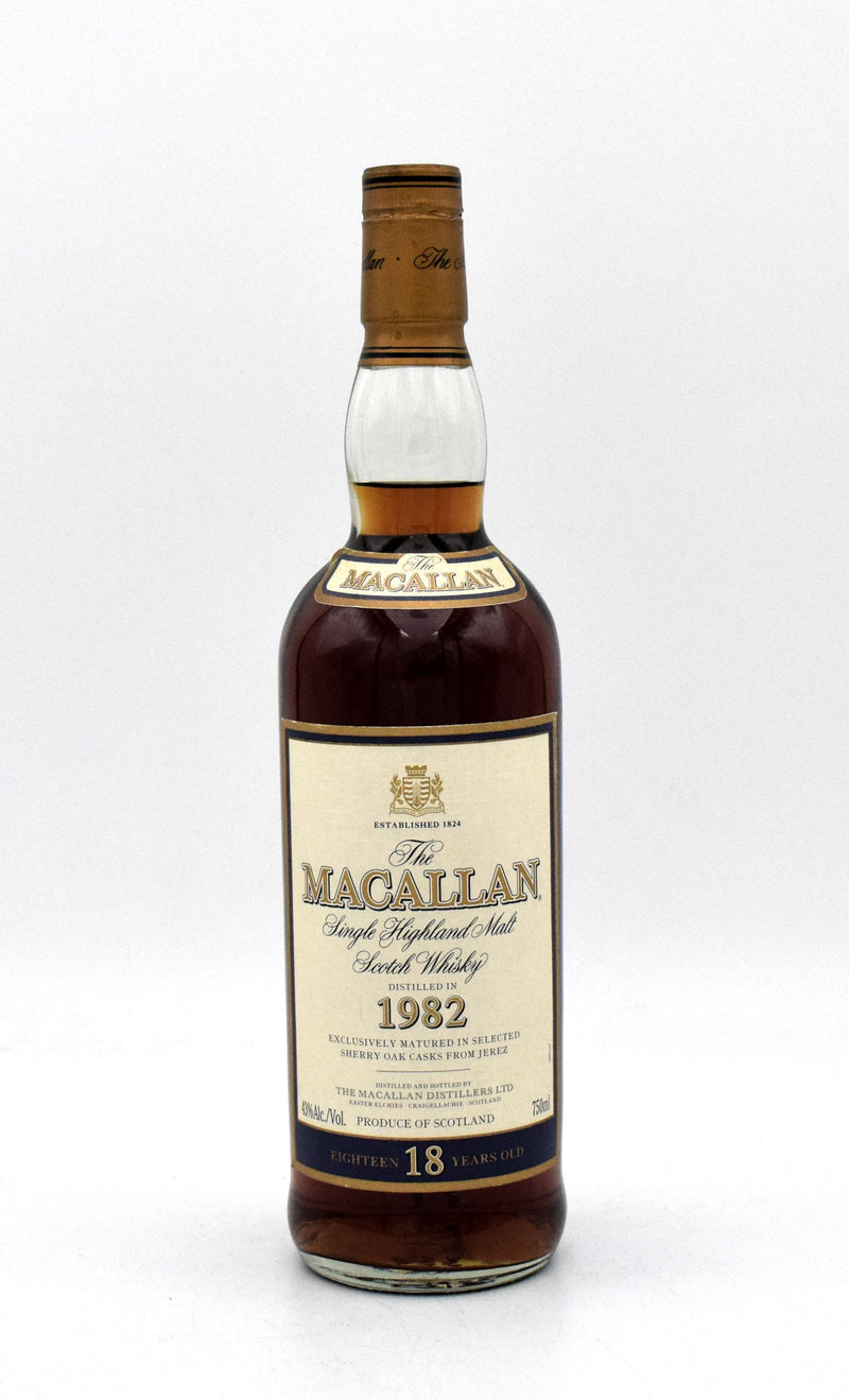 Macallan 18 Year Sherry Oak Scotch Whisky (Distilled in 1982)